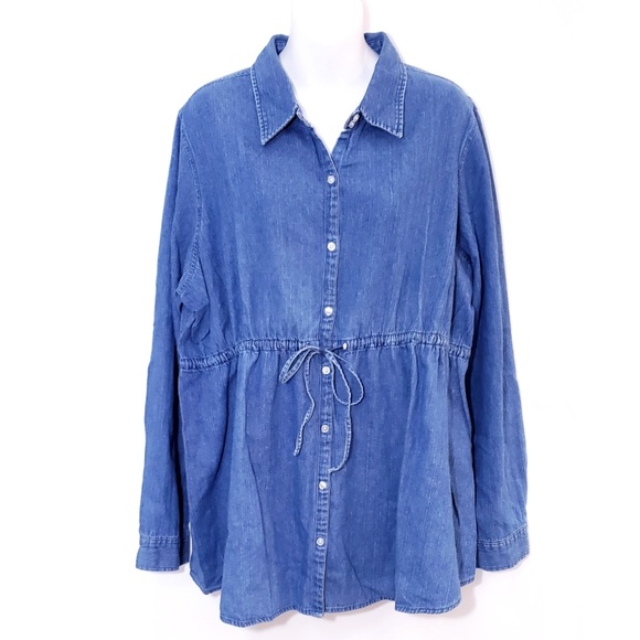Induetime Maternity Tops - 3/$25 Induetime Maternity Denim Button Down Top